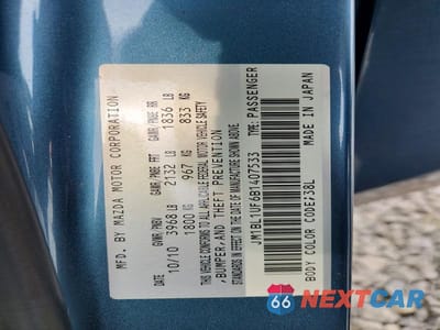 Zdjęcie 12 z 12 samochodu: 2011 MAZDA 3 I VIN:JM1BL1UF6B1407533 - miniatura
