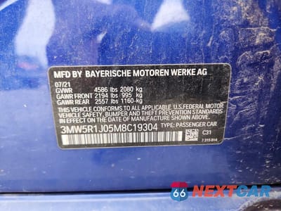 Zdjęcie 12 z 12 samochodu: 2021 BMW 330I VIN:3MW5R1J05M8C19304 - miniatura