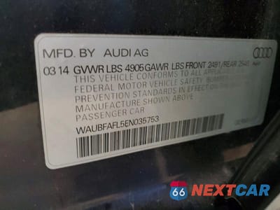Zdjęcie 12 z 12 samochodu: 2014 AUDI A4 PREMIUM VIN:WAUBFAFL5EN035753 - miniatura
