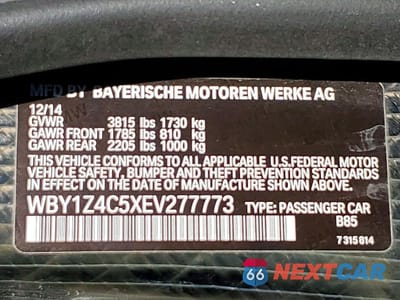 Zdjęcie 13 z 13 samochodu: 2014 BMW I3 REX VIN:WBY1Z4C5XEV277773 - miniatura