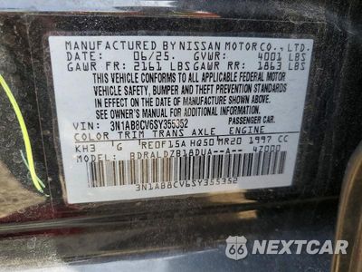 Zdjęcie 13 z 13 samochodu: 2025 NISSAN SENTRA SV VIN:3N1AB8CV6SY355352 - miniatura