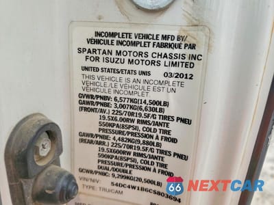 Zdjęcie 12 z 12 samochodu: 2012 ISUZU NPR HD BOX TRUCK VIN:54DC4W1B6CS803694 - miniatura