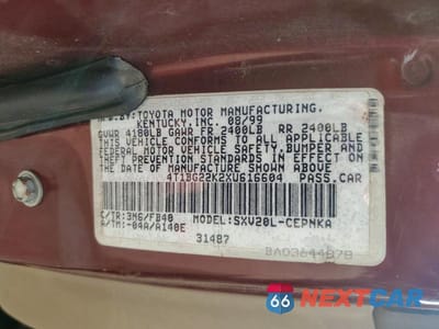Zdjęcie 12 z 12 samochodu: 1999 TOYOTA CAMRY LE VIN:4T1BG22K2XU616604 - miniatura