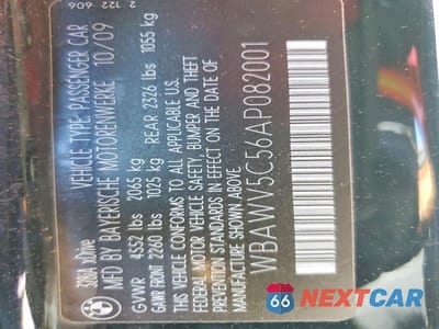Zdjęcie 12 z 12 samochodu: 2010 BMW 328 XI SULEV VIN:WBAWV5C56AP082001 - miniatura