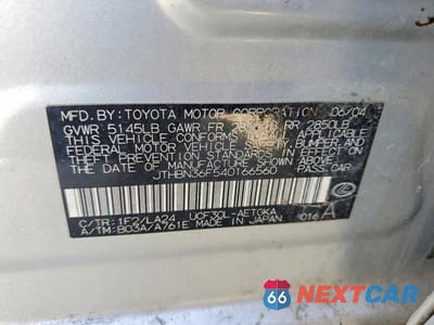Zdjęcie 12 z 12 samochodu: 2004 LEXUS LS 430 VIN:JTHBN36F540166560 - miniatura