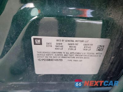 Zdjęcie 12 z 12 samochodu: 2014 CHEVROLET CRUZE LT VIN:1G1PC5SB0E7435755 - miniatura