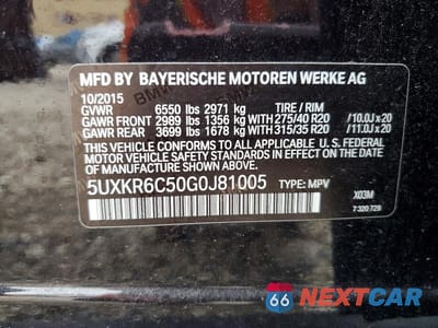 Zdjęcie 12 z 12 samochodu: 2016 BMW X5 XDRIVE50I VIN:5UXKR6C50G0J81005 - miniatura