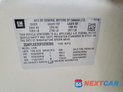 Zdjęcie 13 z 13 samochodu: 2015 GMC TERRAIN SLT VIN:2GKFLXE35F6208389 - miniatura