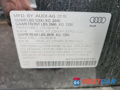 Zdjęcie 12 z 12 samochodu: 2015 AUDI Q5 PREMIUM PLUS VIN:WA1LFAFP0FA091080 - miniatura