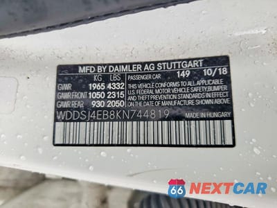 Zdjęcie 12 z 12 samochodu: 2019 MERCEDES-BENZ CLA 250 VIN:WDDSJ4EB8KN744819 - miniatura