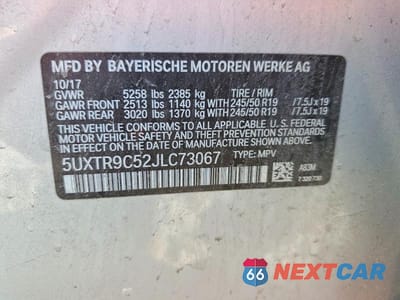 Zdjęcie 13 z 13 samochodu: 2018 BMW X3 XDRIVE30I VIN:5UXTR9C52JLC73067 - miniatura