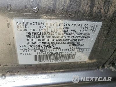 Zdjęcie 13 z 13 samochodu: 2024 NISSAN VERSA VIN:3N1CN8EV7RL922737 - miniatura