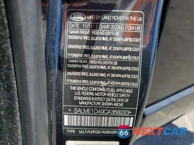 Zdjęcie 13 z 13 samochodu: 2012 LAND ROVER RANGE ROVER HSE VIN:SALME1D49CA368223 - miniatura