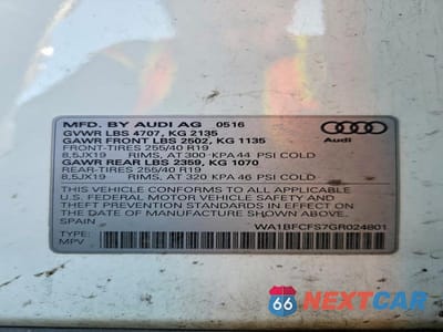 Zdjęcie 13 z 13 samochodu: 2016 AUDI Q3 PREMIUM PLUS VIN:WA1BFCFS7GR024801 - miniatura