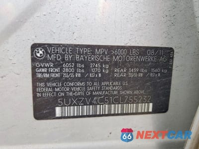Zdjęcie 13 z 13 samochodu: 2012 BMW X5 XDRIVE35I VIN:5UXZV4C51CL755232 - miniatura