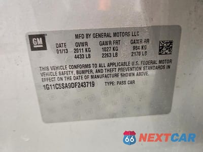 Zdjęcie 12 z 12 samochodu: 2013 CHEVROLET MALIBU 1LT VIN:1G11C5SA9DF243719 - miniatura