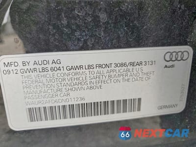 Zdjęcie 12 z 12 samochodu: 2013 AUDI A8 L QUATTRO VIN:WAUR2AFD6DN011236 - miniatura