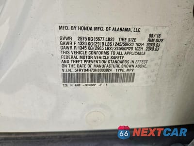 Zdjęcie 12 z 12 samochodu: 2017 ACURA MDX TECHNOLOGY VIN:5FRYD4H73HB003924 - miniatura
