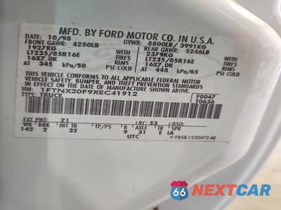 Zdjęcie 12 z 12 samochodu: 1999 FORD F250 SUPER DUTY VIN:1FTNX20F9XEC41912 - miniatura