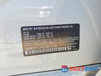 Zdjęcie 12 z 12 samochodu: 2020 BMW 330I VIN:3MW5R1J05L8B12347 - miniatura