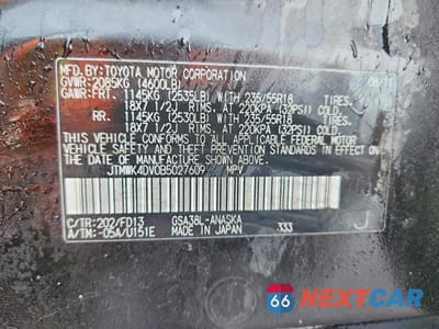 Zdjęcie 14 z 14 samochodu: 2011 TOYOTA RAV4 SPORT VIN:JTMWK4DV0B5027609 - miniatura