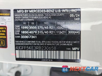 Zdjęcie 13 z 13 samochodu: 2024 MERCEDES-BENZ GLS 450 4MATIC VIN:4JGFF5KE3RB230658 - miniatura