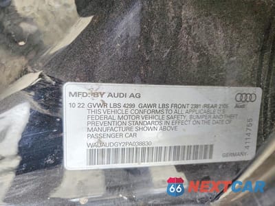 Zdjęcie 12 z 12 samochodu: 2023 AUDI A3 PREMIUM VIN:WAUAUDGY2PA038830 - miniatura