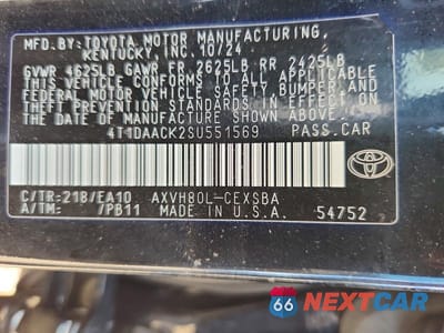 Zdjęcie 12 z 12 samochodu: 2025 TOYOTA CAMRY SE VIN:4T1DAACK2SU551569 - miniatura