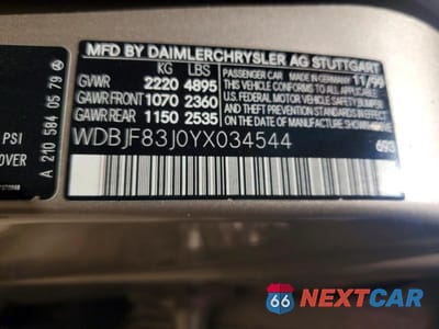 Zdjęcie 12 z 12 samochodu: 2000 MERCEDES-BENZ E 430 VIN:WDBJF83J0YX034544 - miniatura