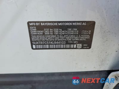 Zdjęcie 14 z 14 samochodu: 2019 BMW X3 SDRIVE30I VIN:5UXTR7C51KLR44103 - miniatura