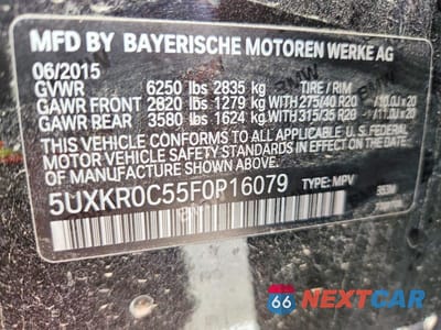 Zdjęcie 13 z 13 samochodu: 2015 BMW X5 XDRIVE35I VIN:5UXKR0C55F0P16079 - miniatura