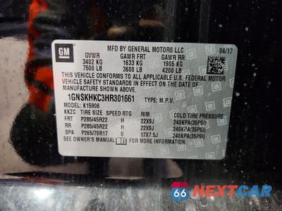Zdjęcie 13 z 13 samochodu: 2017 CHEVROLET SUBURBAN K1500 LT VIN:1GNSKHKC3HR301661 - miniatura
