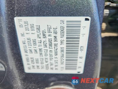 Zdjęcie 12 z 12 samochodu: 2010 HONDA ACCORD LX VIN:1HGCP2F38AA138615 - miniatura