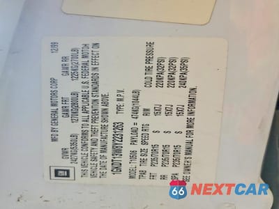 Zdjęcie 14 z 14 samochodu: 2000 GMC JIMMY / ENVOY VIN:1GKDT13W8Y2231263 - miniatura