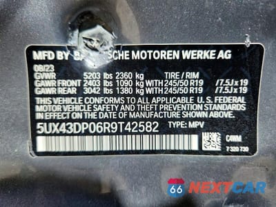 Zdjęcie 13 z 13 samochodu: 2024 BMW X3 SDRIVE30I VIN:5UX43DP06R9T42582 - miniatura