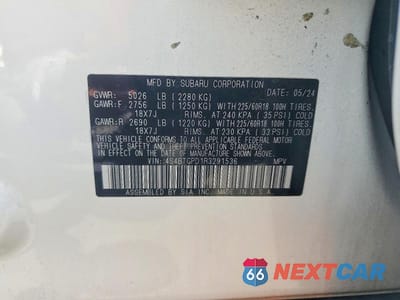 Zdjęcie 12 z 12 samochodu: 2024 SUBARU OUTBACK TOURING VIN:4S4BTGPD1R3291536 - miniatura