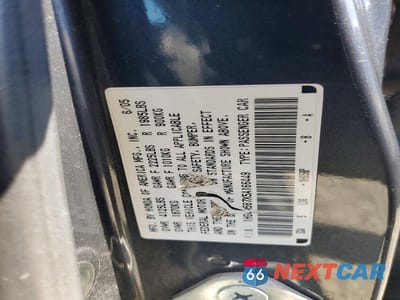 Zdjęcie 12 z 12 samochodu: 2005 HONDA ACCORD EX VIN:1HGCM567X5A166449 - miniatura