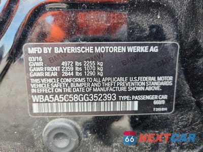 Zdjęcie 12 z 12 samochodu: 2016 BMW 528 I VIN:WBA5A5C58GG352393 - miniatura