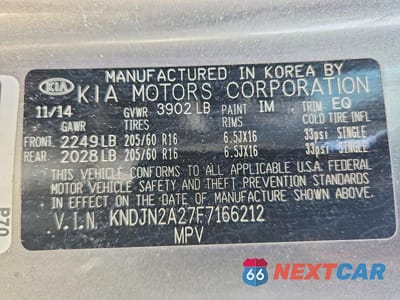 Zdjęcie 13 z 13 samochodu: 2015 KIA SOUL BASE VIN:KNDJN2A27F7166212 - miniatura