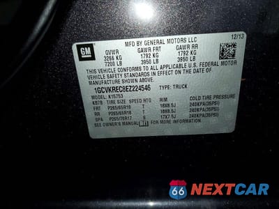 Zdjęcie 12 z 12 samochodu: 2014 CHEVROLET SILVERADO K1500 LT VIN:1GCVKREC8EZ224546 - miniatura