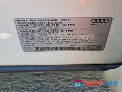 Zdjęcie 12 z 12 samochodu: 2017 AUDI Q3 PRESTIGE VIN:WA1GCCFSXHR006924 - miniatura