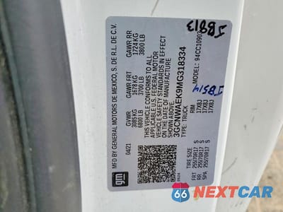 Zdjęcie 12 z 12 samochodu: 2021 CHEVROLET SILVERADO C1500 VIN:3GCNWAEK9MG318334 - miniatura