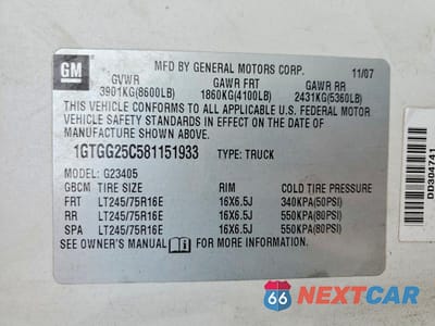 Zdjęcie 13 z 13 samochodu: 2008 GMC SAVANA G2500 VIN:1GTGG25C581151933 - miniatura