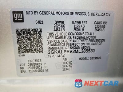 Zdjęcie 13 z 13 samochodu: 2021 GMC TERRAIN SLT VIN:3GKALPEV3ML385530 - miniatura