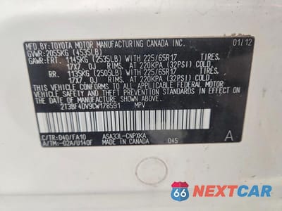 Zdjęcie 13 z 13 samochodu: 2012 TOYOTA RAV4 BASE VIN:2T3BF4DV9CW178591 - miniatura