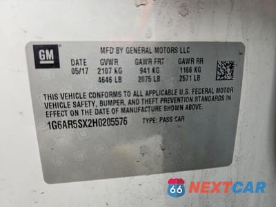 Zdjęcie 12 z 12 samochodu: 2017 CADILLAC CTS LUXURY VIN:1G6AR5SX2H0205576 - miniatura