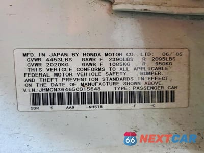 Zdjęcie 12 z 12 samochodu: 2005 HONDA ACCORD HYBRID VIN:JHMCN36465C015648 - miniatura