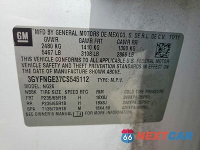 Zdjęcie 13 z 13 samochodu: 2012 CADILLAC SRX VIN:3GYFNGE37CS545112 - miniatura