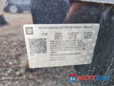 Zdjęcie 12 z 12 samochodu: 2019 CHEVROLET IMPALA LT VIN:2G11Z5S34K9104023 - miniatura