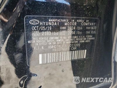 Zdjęcie 12 z 12 samochodu: 2020 HYUNDAI ELANTRA SE VIN:KMHD74LF3LU011099 - miniatura